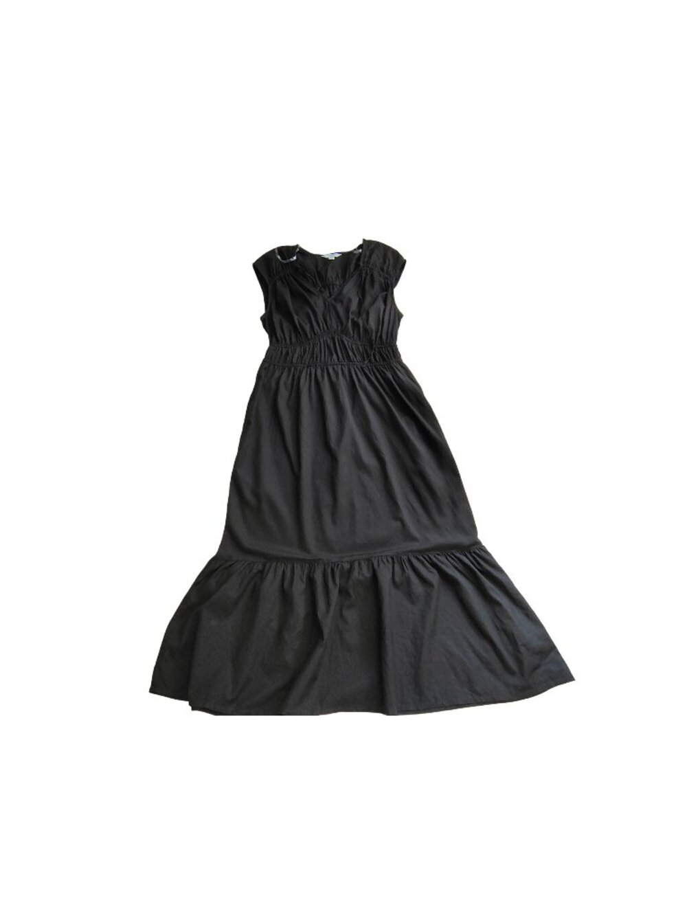 Time And Tru Womens Black Sleeveless Maxi Dress With Elastic Waist Size S (4-6)